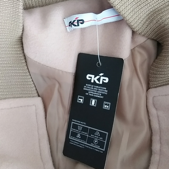 PkP Men's Beige Modern Long Trench Coat size M - Picture 4 of 5